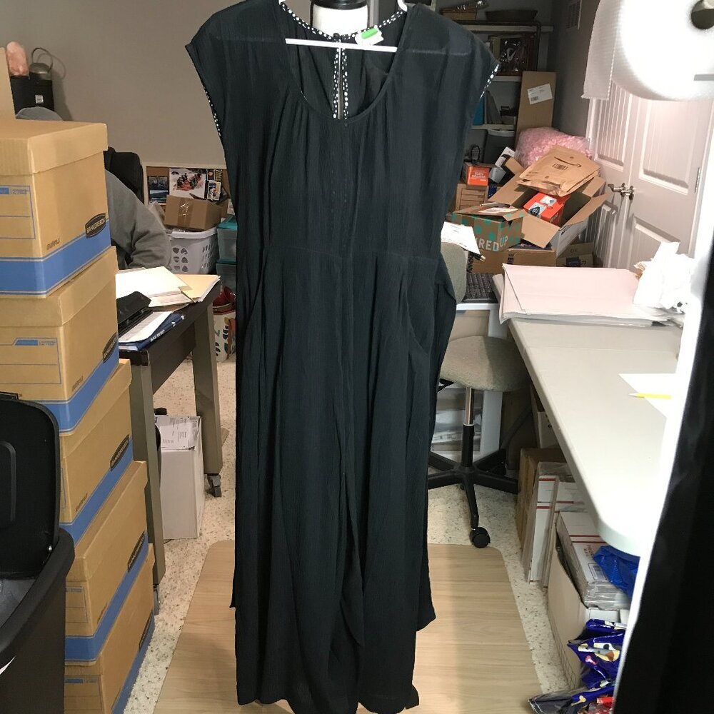 Women's by Anthropologie black faux wrap jumpsuit size 6